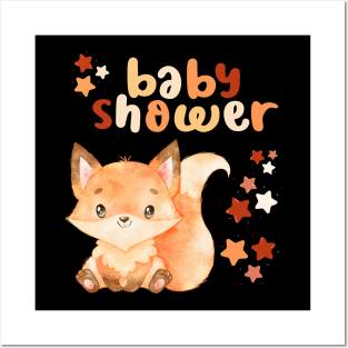 Baby shower Hello little One Smart Cookie Sweet little fox cute baby outfit Posters and Art